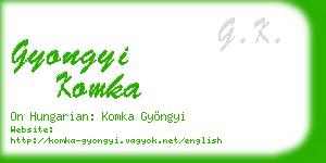 gyongyi komka business card